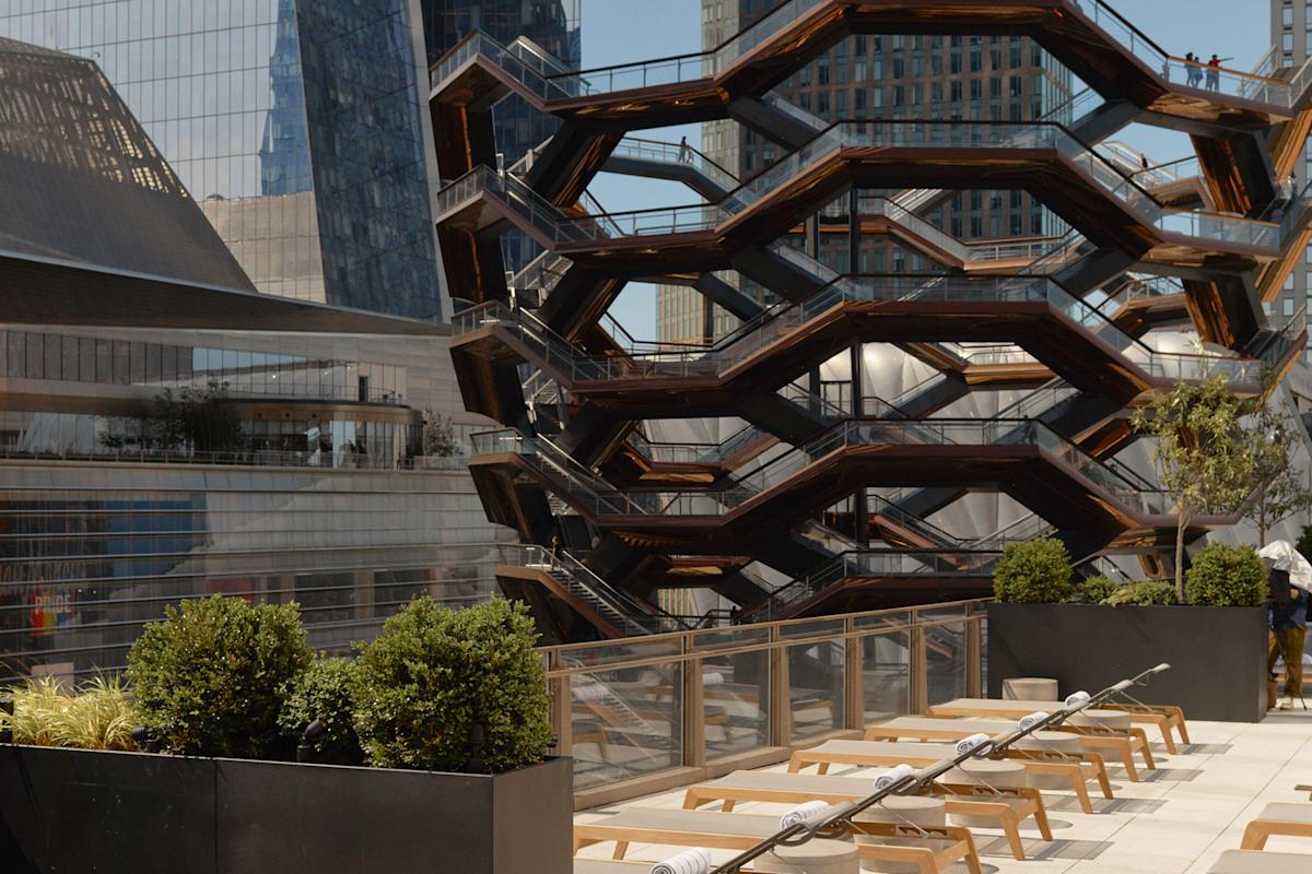 View from terrace in Equinox Hotel in  Hudson Yards, NYC