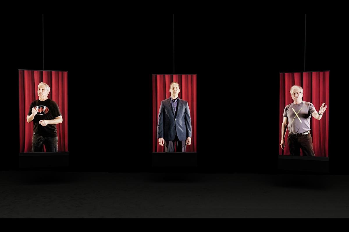 Candice Breitz, I&#039;m Your Man (A Portrait of Leonard Cohen) 2017. Exhibition view of Leonard Cohen: A crack in everything presented at the Mus&eacute;e d&#039;art contemporian de Montr&eacute;al. Photo: Guy L&#039;Heureux 