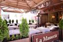 Outdoor seating of La Masseria, Times Square, NYC