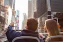 People on Top View Sightseeing Tours Bus, Times Square, NYC