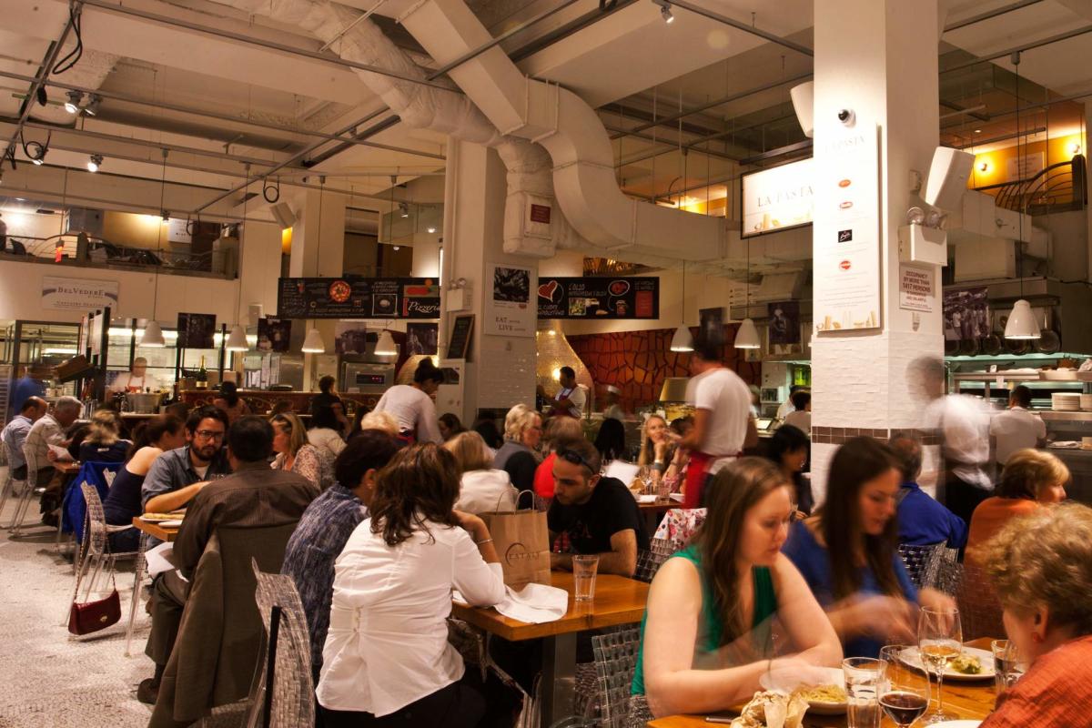 interior of La Pizza &amp; La Pasta inside eataly