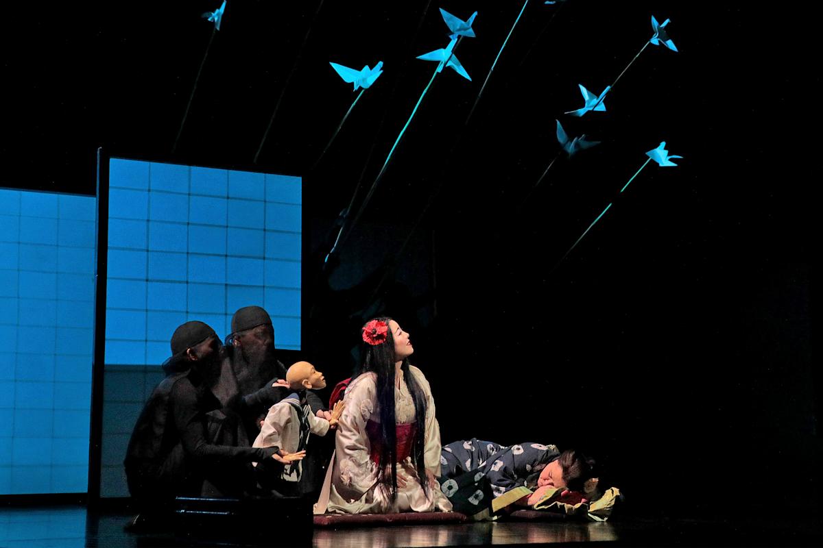 Actors on stage at the Metropolitan Opera