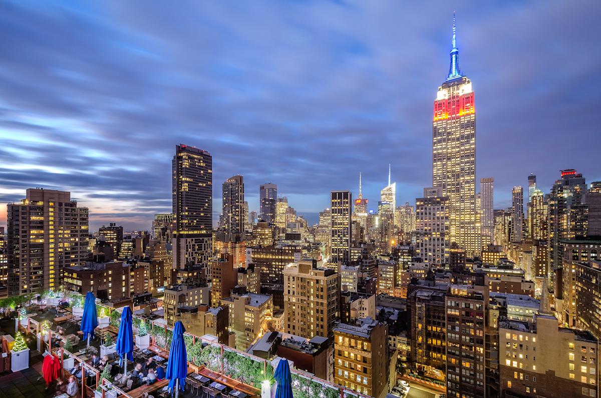 View of Manhattan from 230 Fifth Rooftop Bar