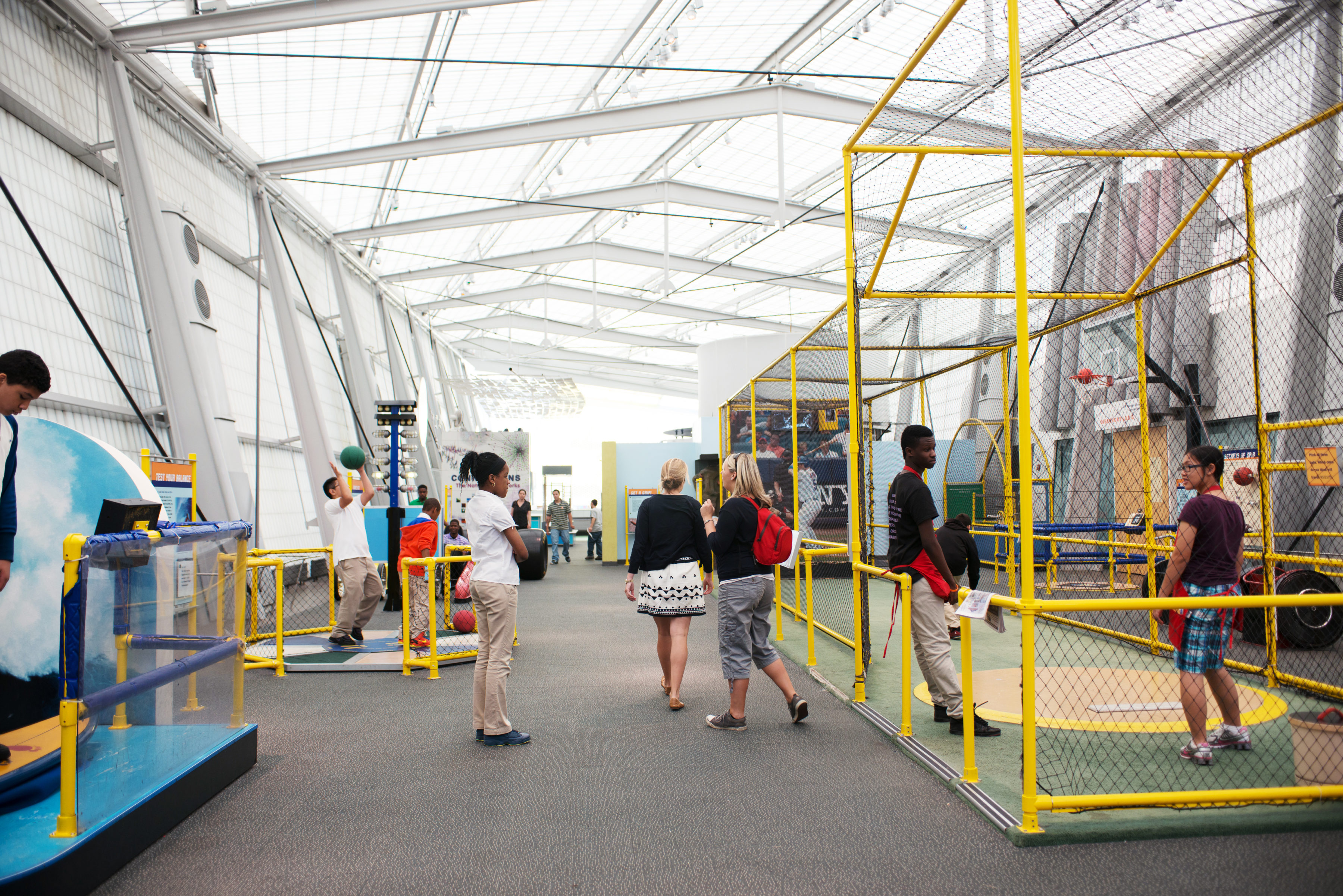 kids Interacting with exhibits at the New York Hall of Science in Corona Queens