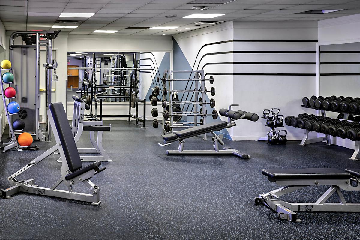 Fitness area at the Sheraton New York Time Square hotel, in Manhattan 