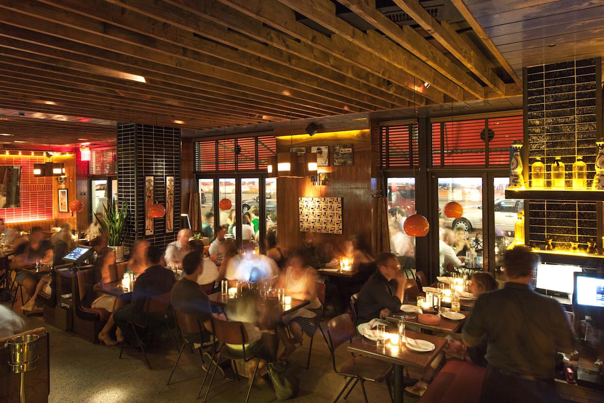 Dining room interior at El Toto Blanco in Manhattan 