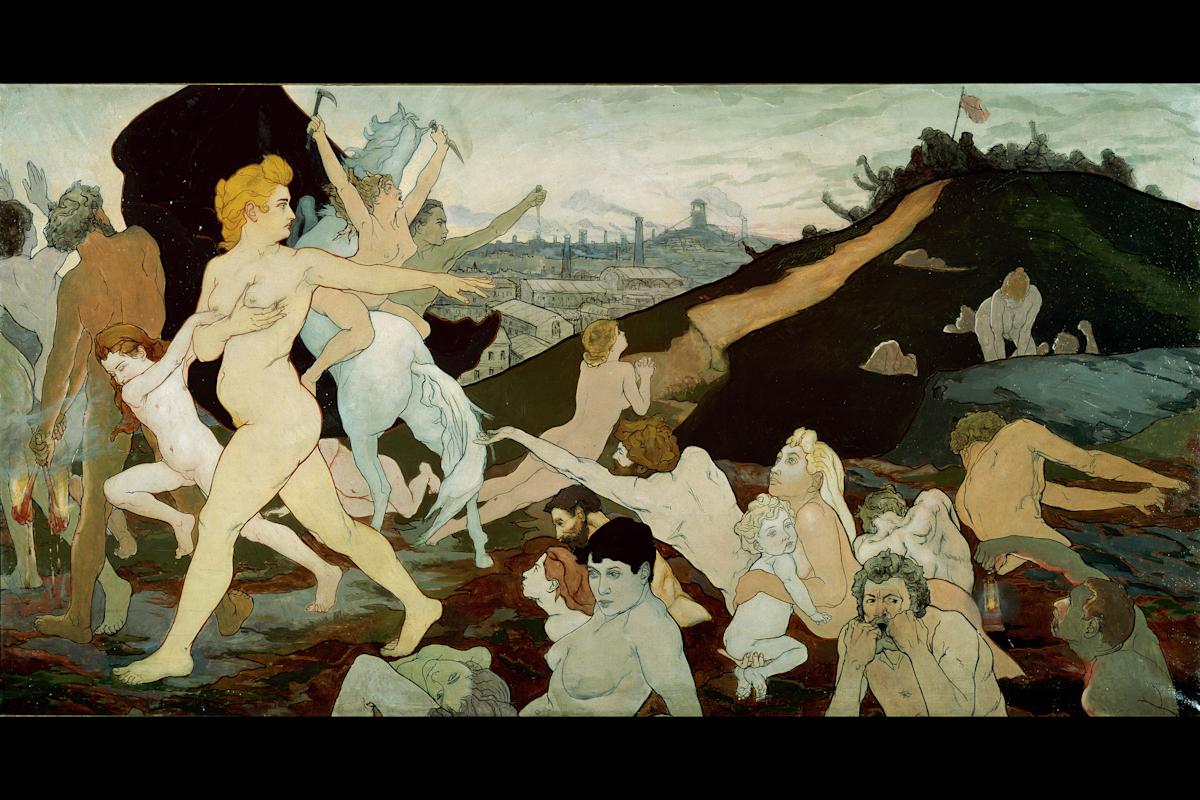 "The Dawn of Labor( L'aurore du travail)", (1891), by Charles Maurin. Photo: Yves Bresson, Musee d' art moderne et contemporain, Saint Etinenne M&eacute;tropole, France. Courtesy, The Guggenheim Museum.