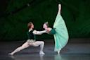 New York City Ballet dancers on stage