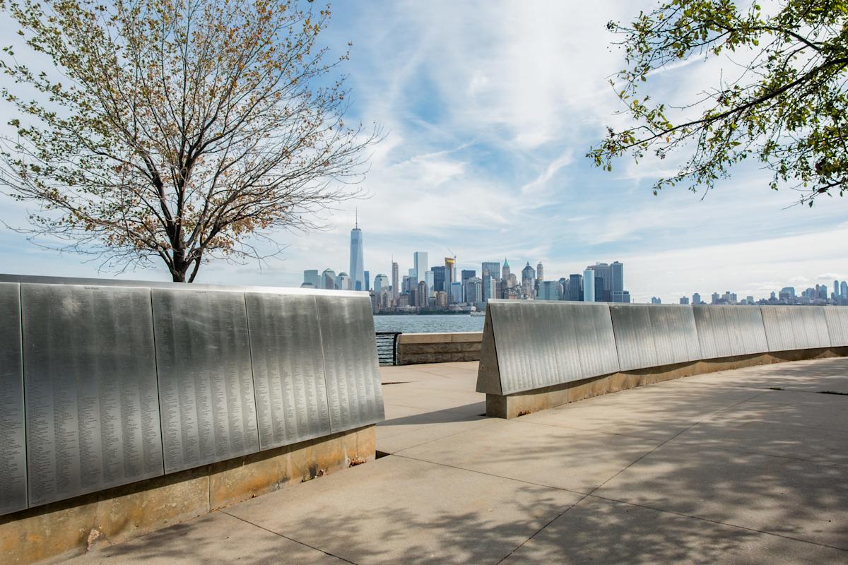 On Ellis Island looking towards Manhattan