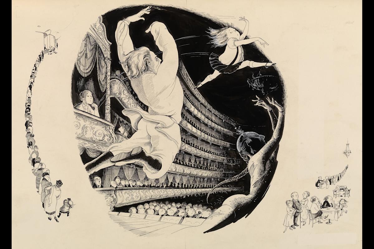 "Final illustration by Hilary Knight from Eloise in Moscow " (1959) by Simon &amp; Schuster. Courtesy, New York Historical Society. Collection of Hilary Knight. 