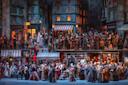 Actors on stage at the Metropolitan Opera