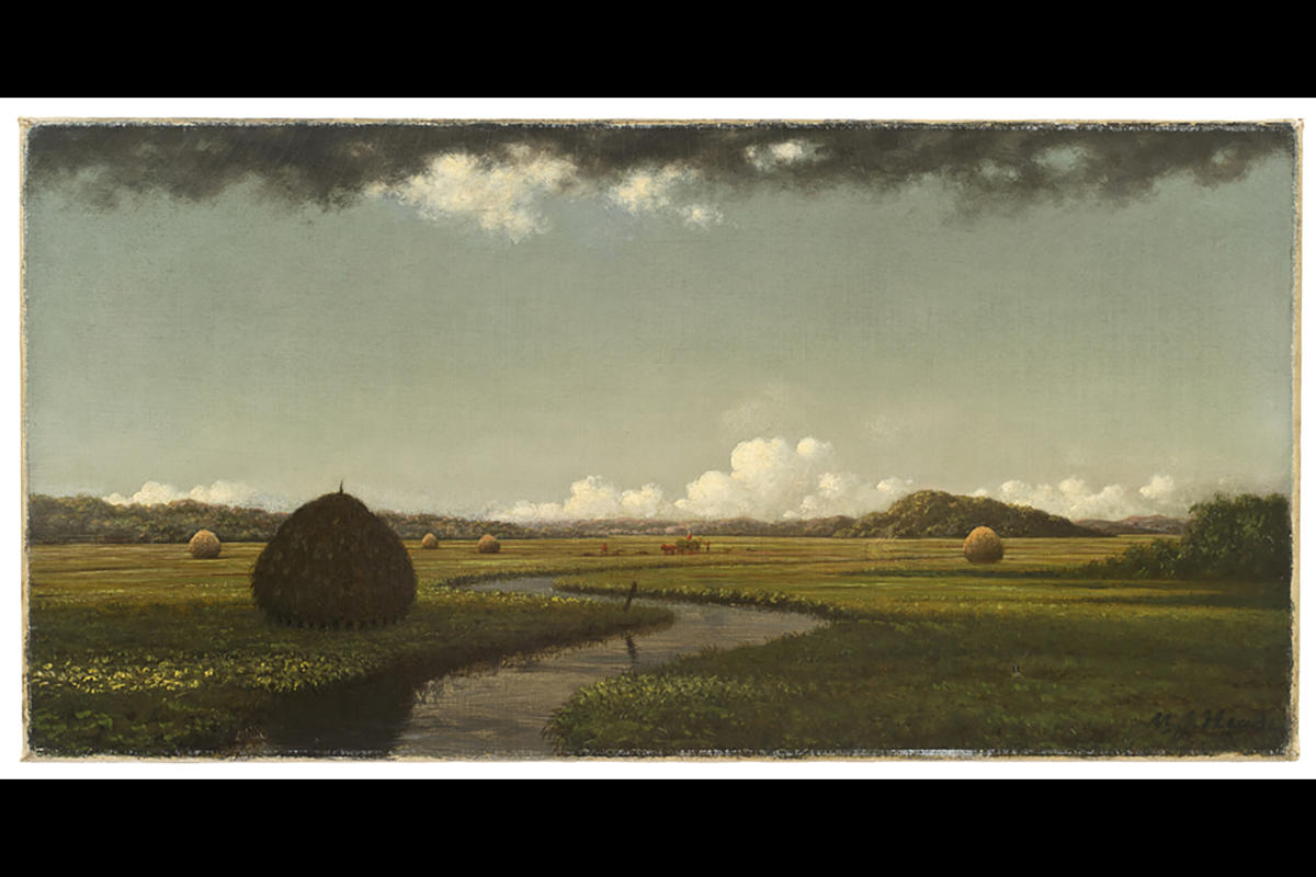 "Storm Clouds over the Marshes" ( ca.1871&ndash;1877), by Martin Johnson Heade. Collection of Arthur and Eileen Newman, Bequest of Eileen Newman. Photo: Glenn Castellano, Courtesy of the New-York Historical Society