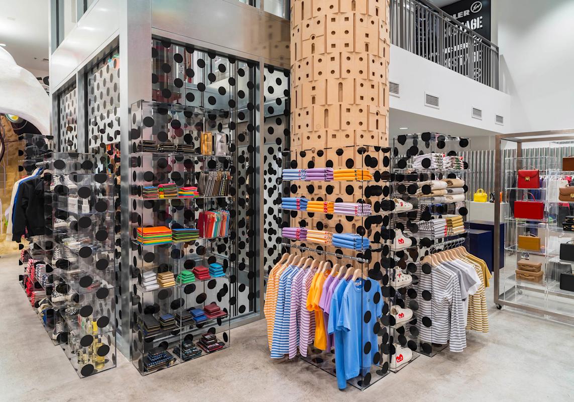 Clothes display at Dover Street Market in Manhattan