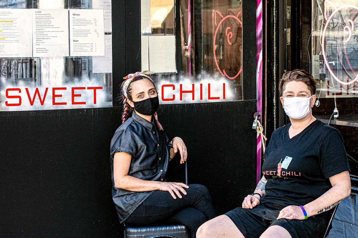 Sweet Chili Sous Chef Annie Maibam and Chef Lisa Fernandes. Photo: Emma Rose Milligan