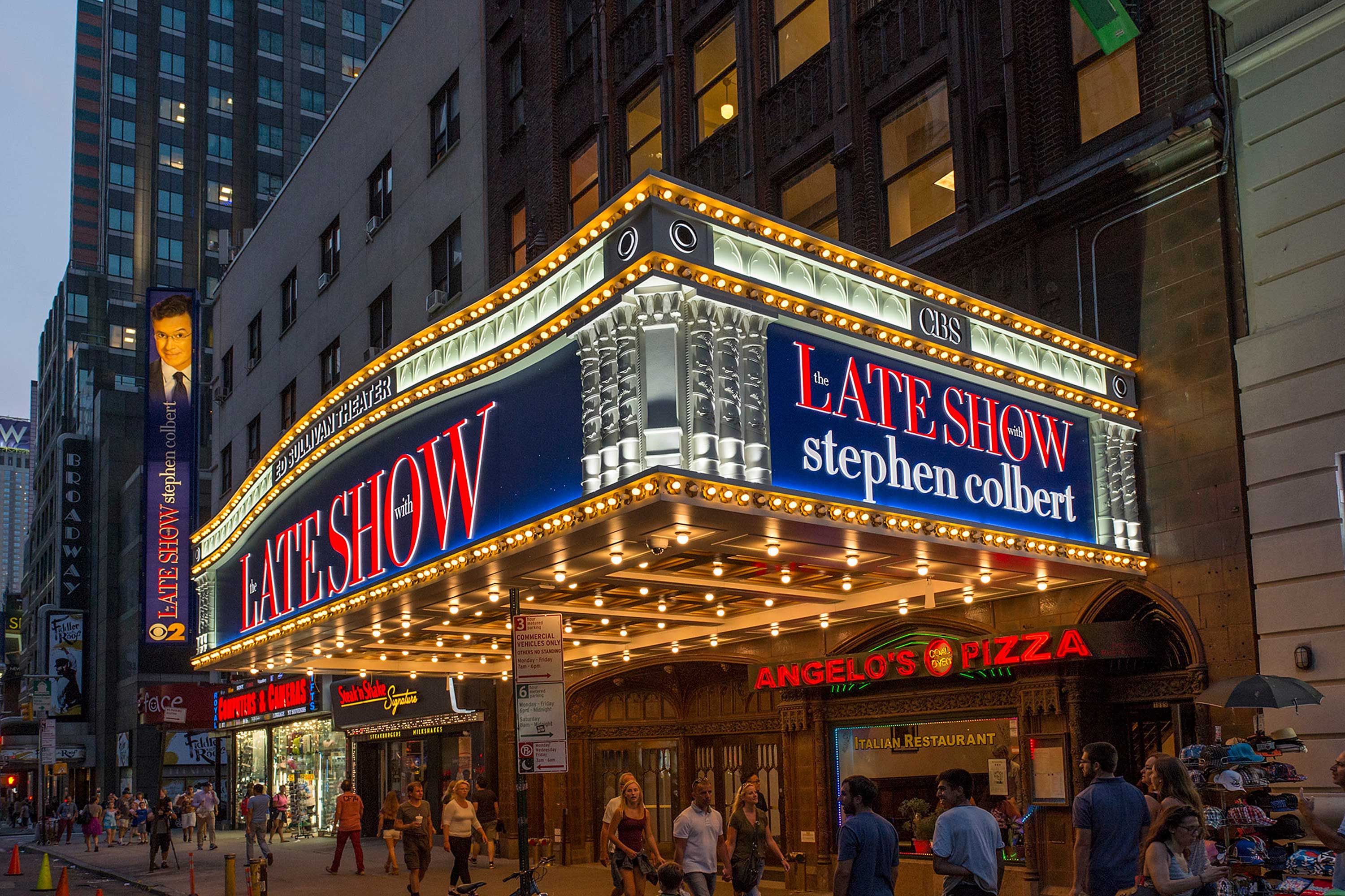 Late Show with Stephen Colbert, exterior, marquee