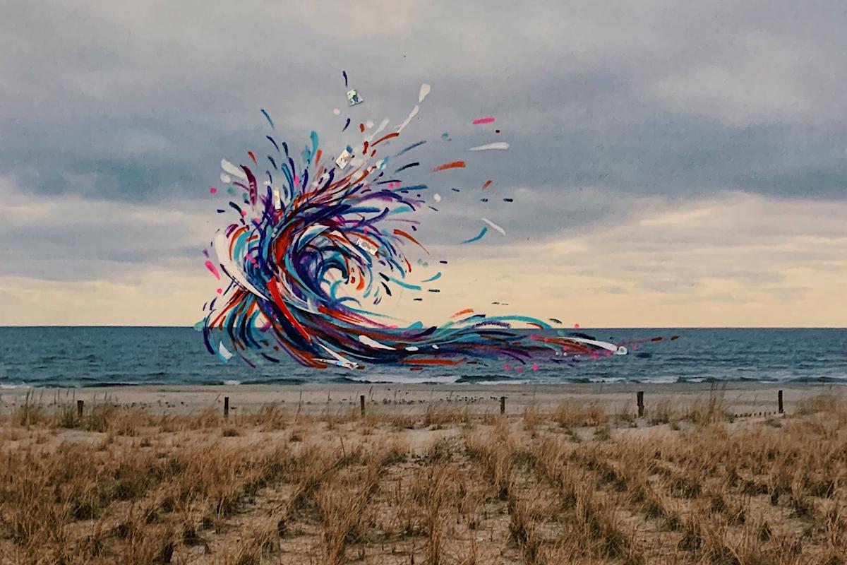 Hand rendering of Liberty Bell at Rockaway Beach, Queens by Nancy Baker Cahill