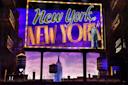Actors on stage for New York, New York musical in Broadway
