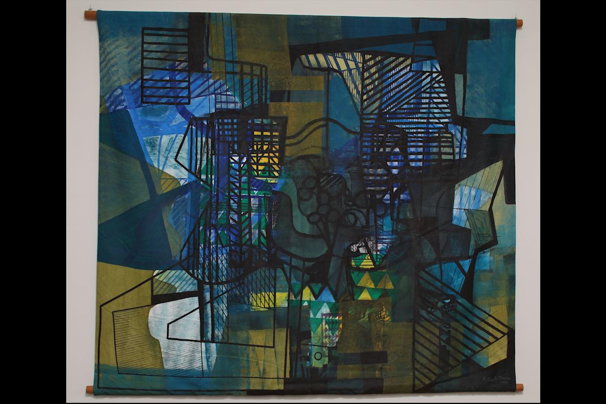 Roberto Burle Marx (Brazilian, 1909-1994) Untitled, ca. 1990. Acrylic on Fabric. The Architectual Archives, University of Pennyslvania, Gift of Brian and Spencer Zahn