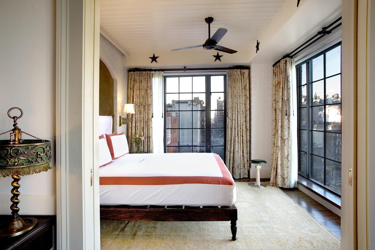 guest room at the bowery hotel