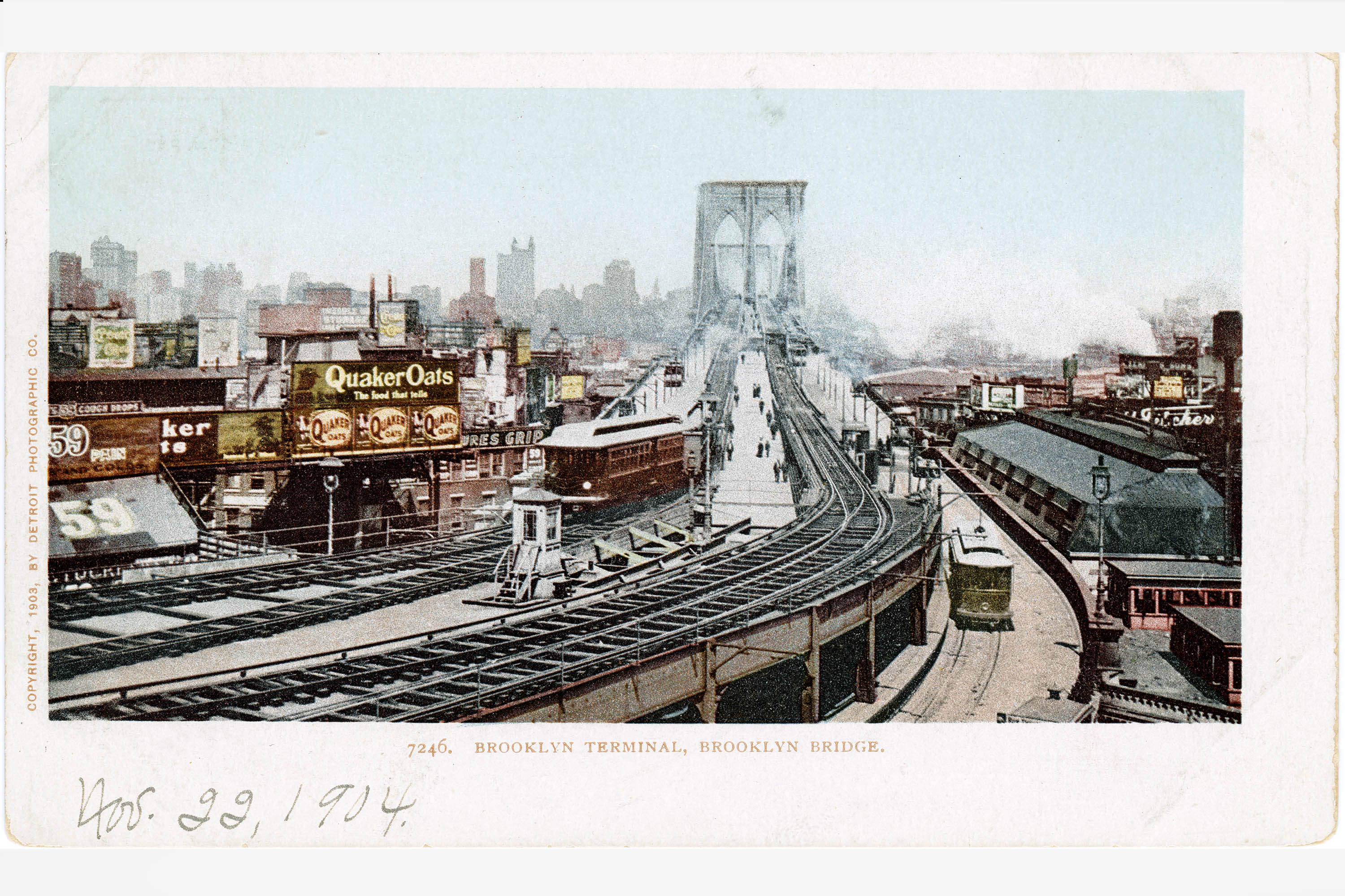 The Brooklyn Terminal, Brooklyn Bridge, c.1900. v1973.4.96; Postcard Collection, v1973.4; Photo Credit: Brooklyn Historical Society.