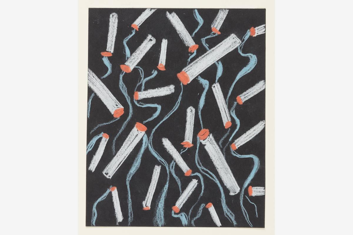 "Drawing, Textile Design: Party Ashtray" (1930&ndash;31) Designed by Donald Deskey. Courtesy,  Cooper Hewitt &amp; Smithsonian Design Museum. Gift of Donald Deskey. Photo: Matt Flynn &copy; Smithsonian Institution