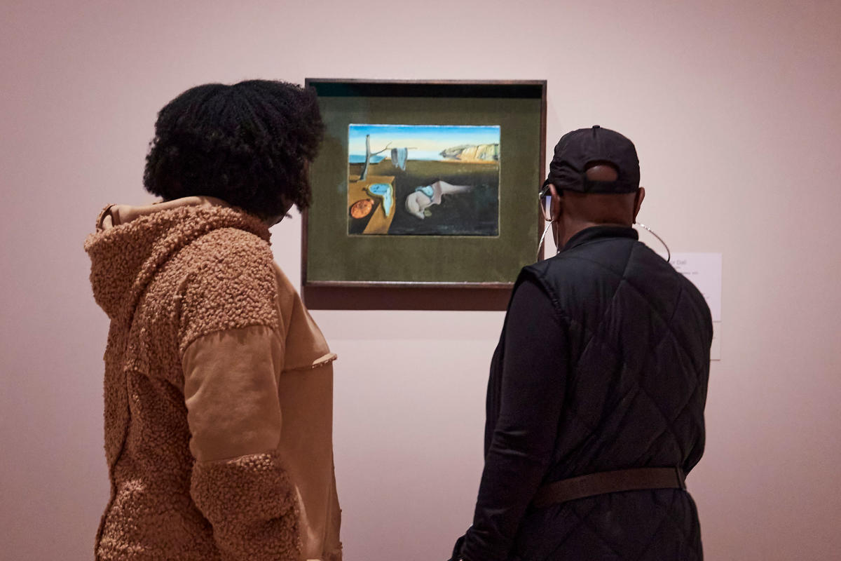 People look at art at the Museum of Modern Art