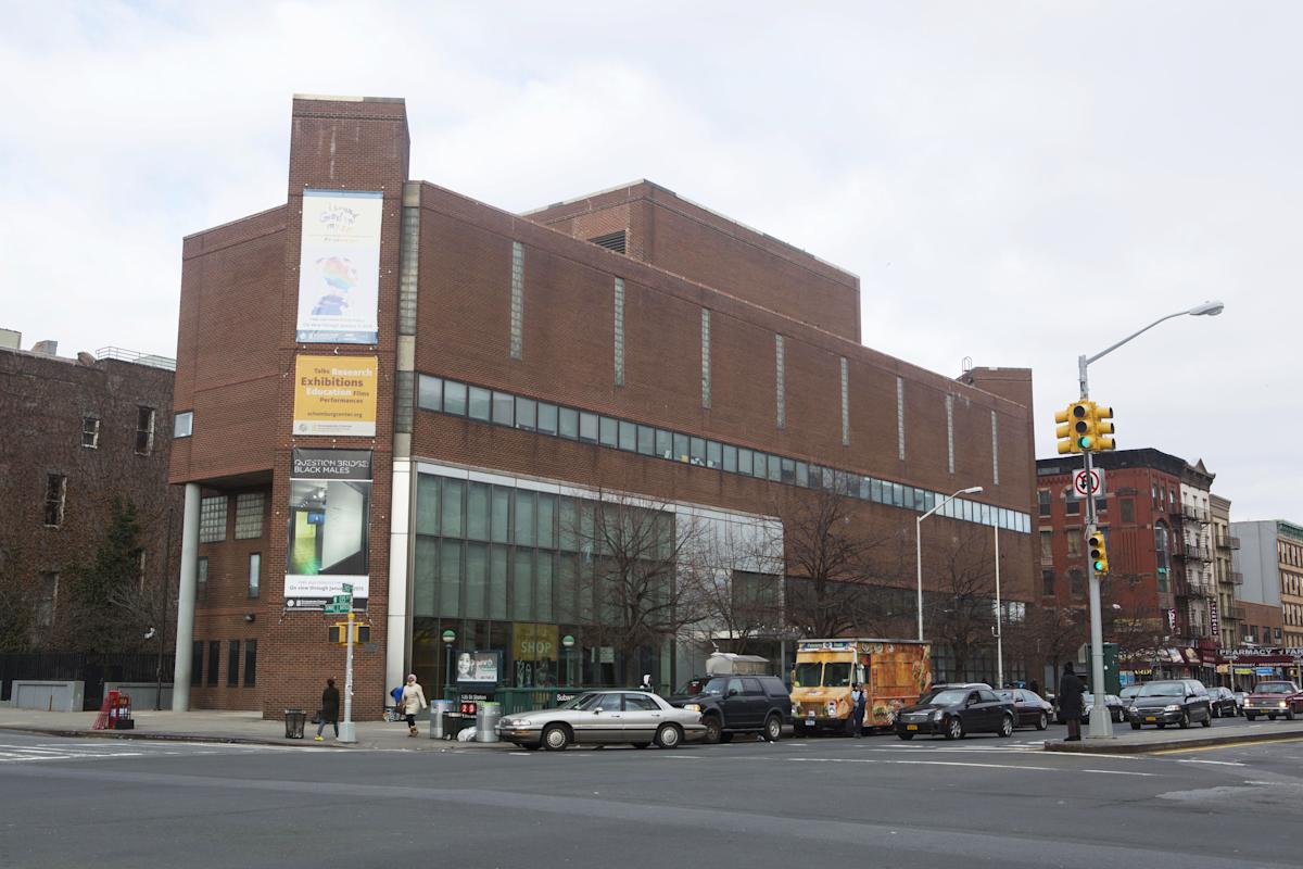 Exterior of Schomburg Center for Research in Black Culture, Harlem, NYC