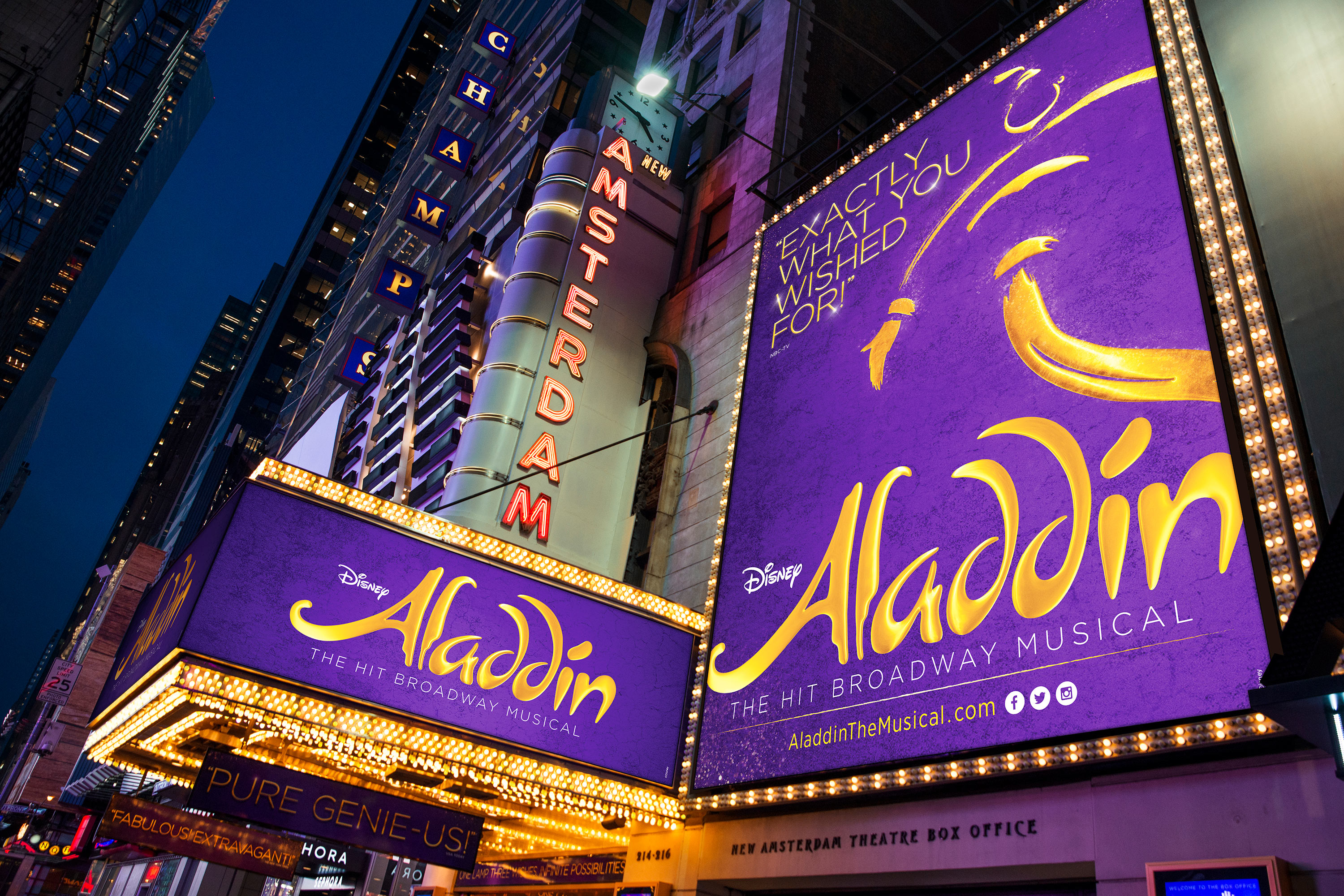 Broadway theatre district marquee