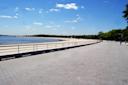 bright blue skies at Orchard Beach, in The Bronx