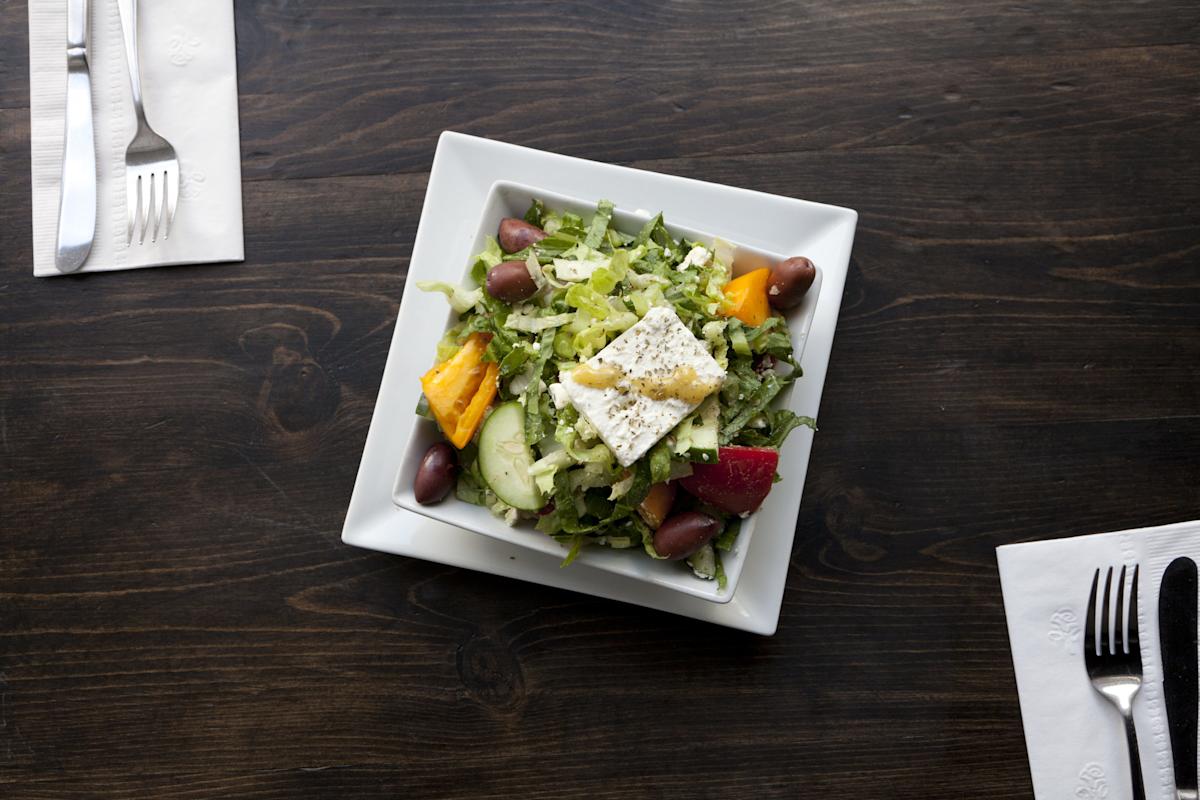 greek salad at Avlee Greek Kitchen in Carroll Gardens