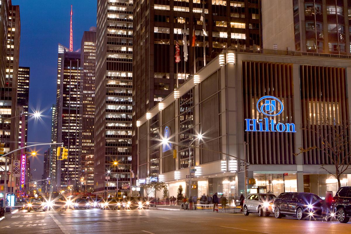 exterior of the New York Hilton Midtown hotel, in Manhattan