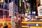 Times Square and 42nd St at night in Manhattan, NYC