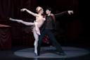 New York City Ballet dancers on stage