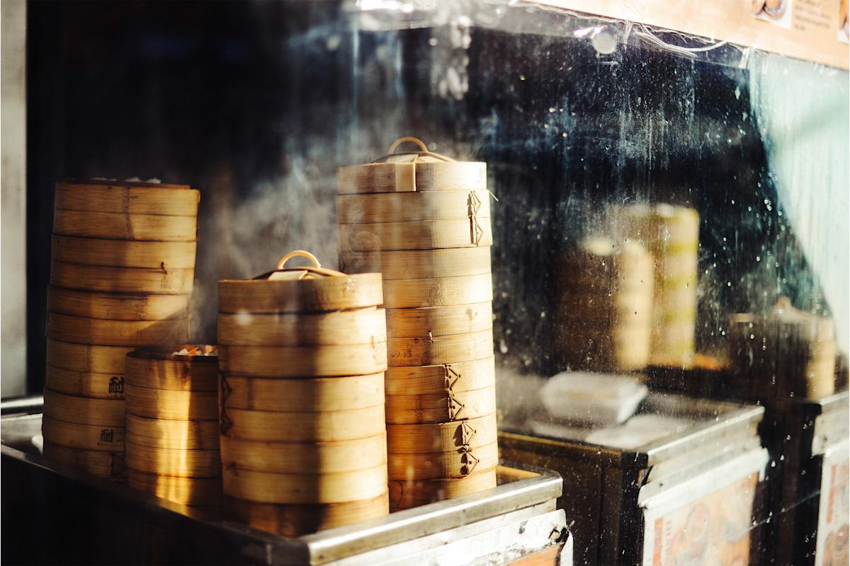 Dim sum setting at Golden Unicorn