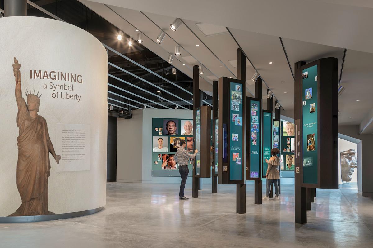 Interior exhibit of Statue of Liberty Museum