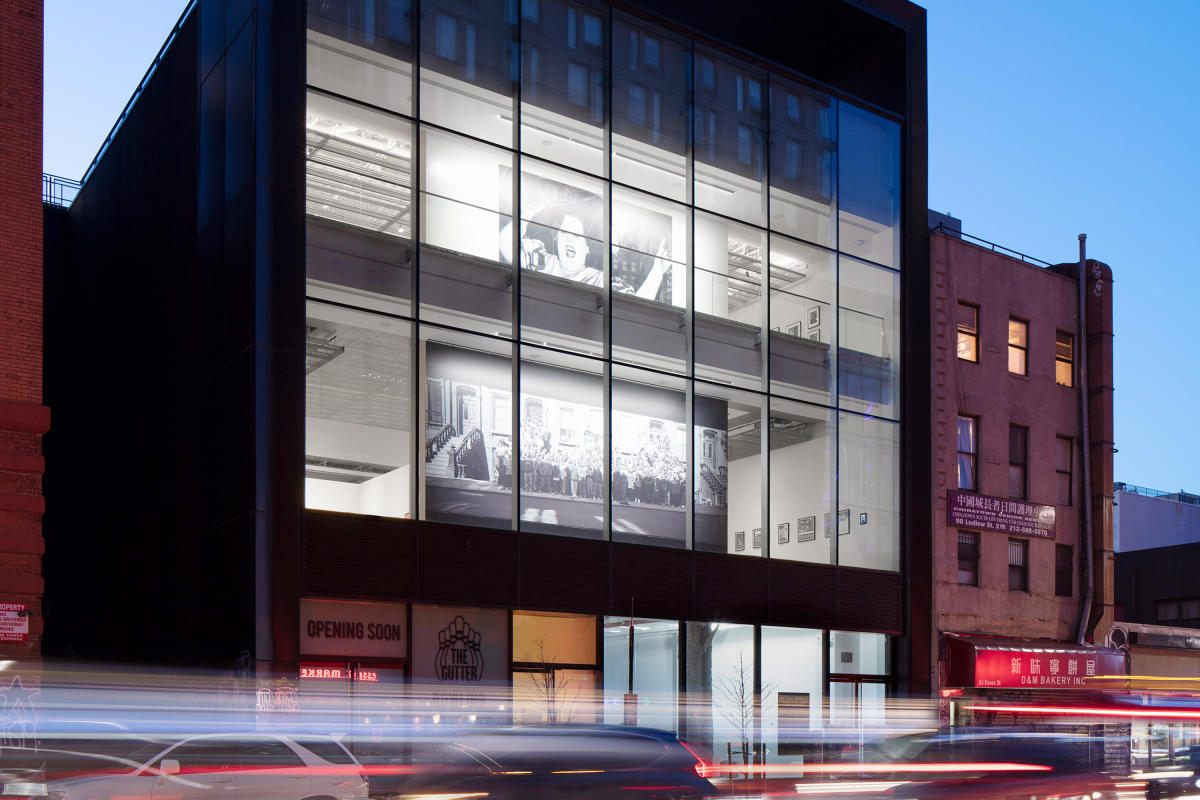 Exterior, Night, International Center of Photography Museum, Lower East Side, Manhattan, NYC