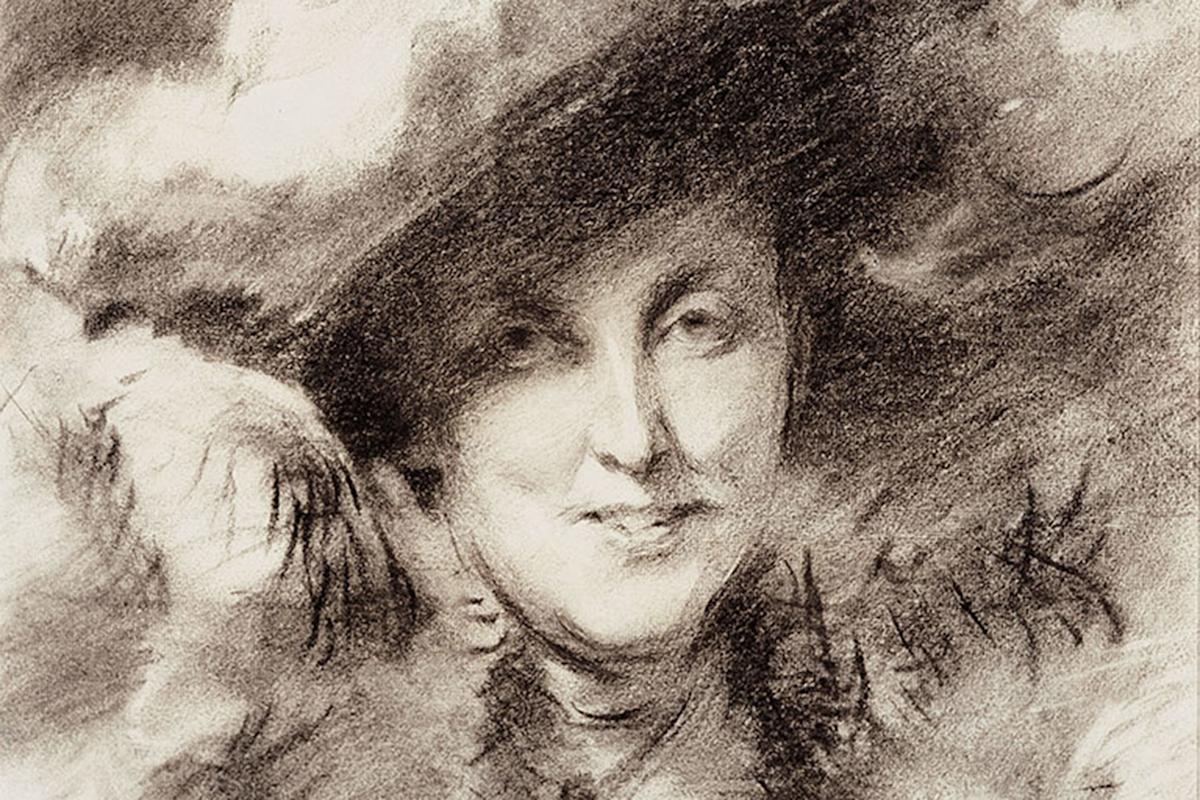 John Singer Sargent (1856-1925) Mary Smyth Hunter ca.1904. Charcoal. Memorial Art Gallery of Rochester. Gift of James O. Belden in memory of Evelyn Berry Belden