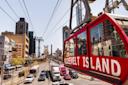 areal shot of Roosevelt Island Tram