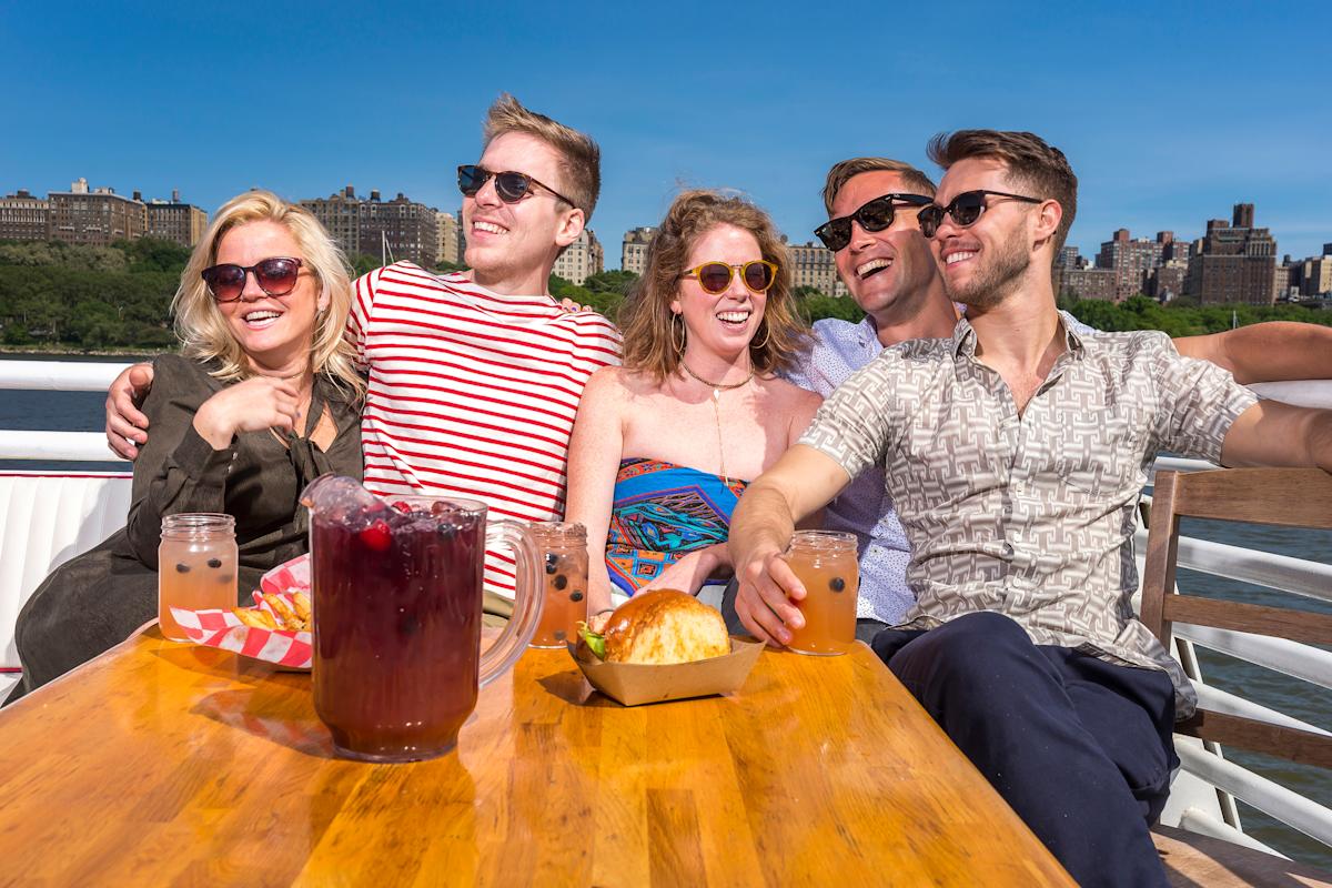 People eating outdoors at North River Lobster Company