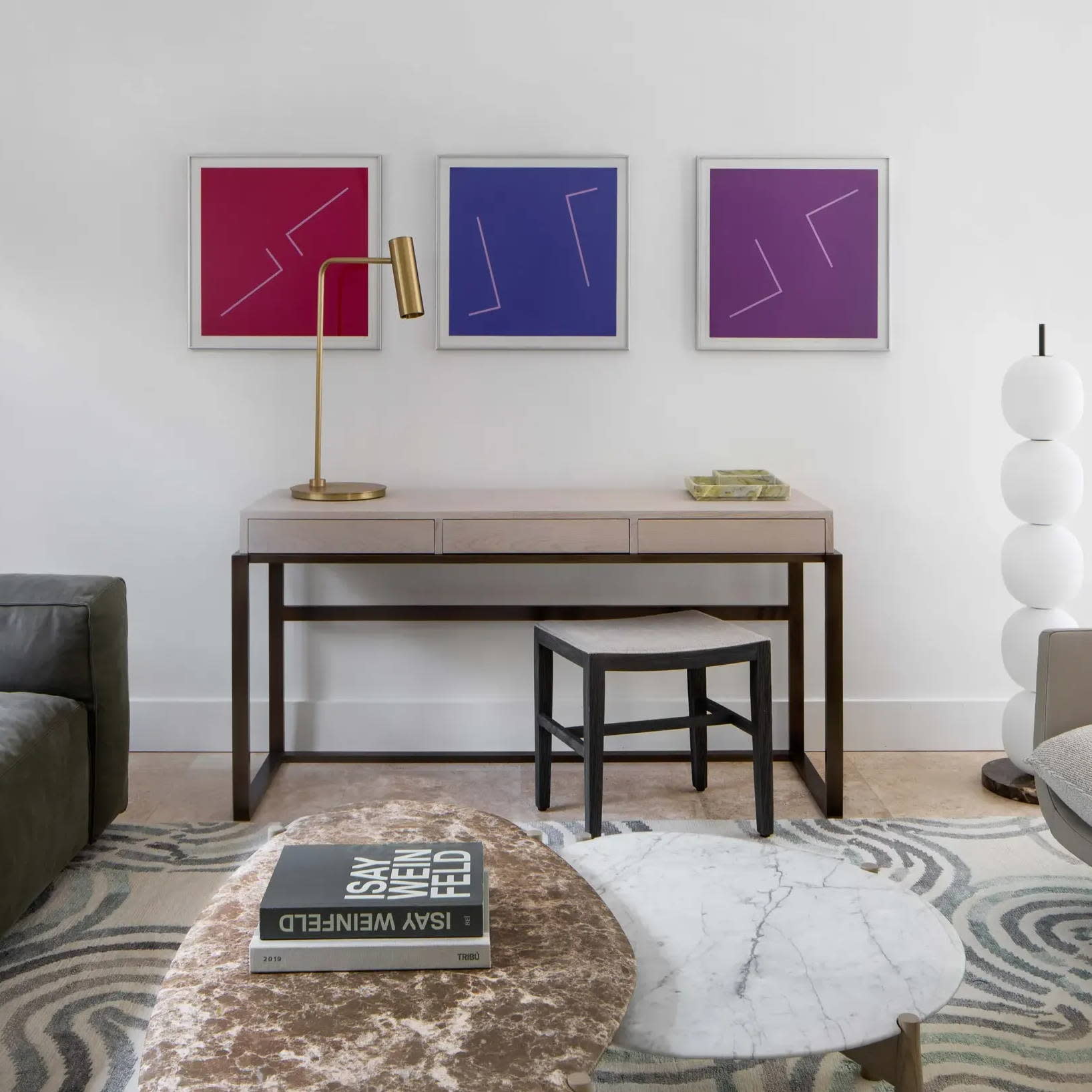 Prints by Maximilian Weishaupt installed in our Miami Bungalow
