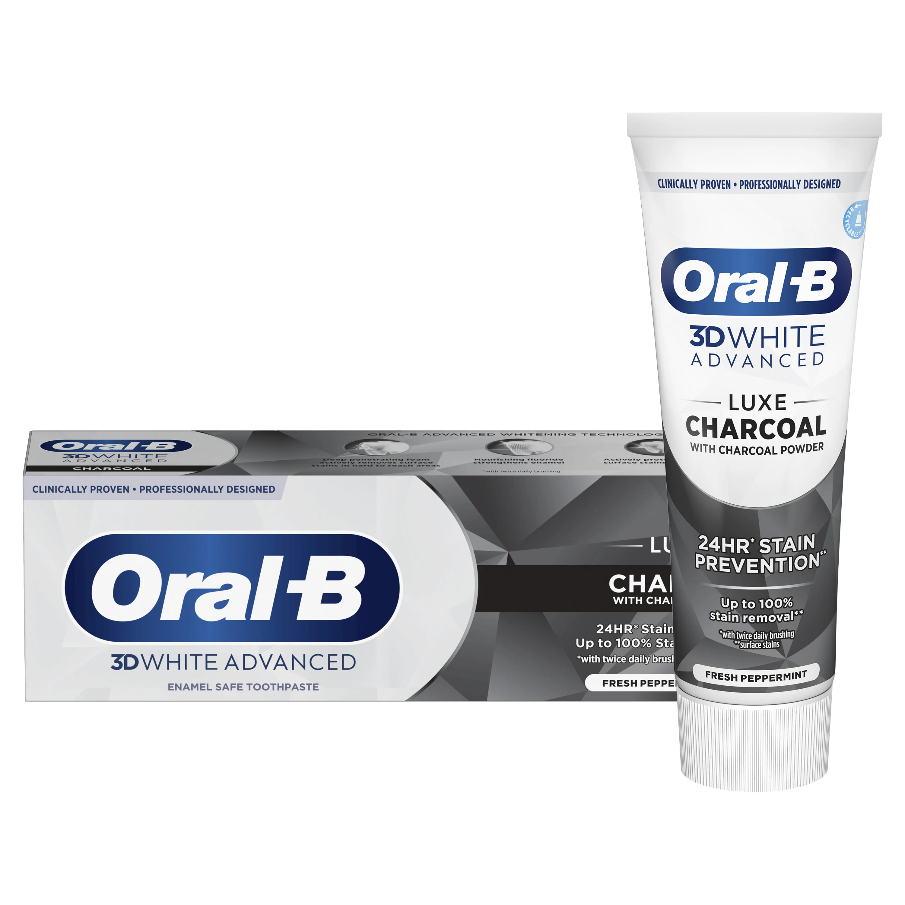 Oral-B 3DWhite Advanced Luxe Charcoal tandpasta - Main 
