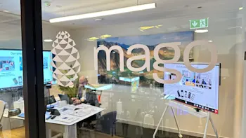 Mago logo on the booth 