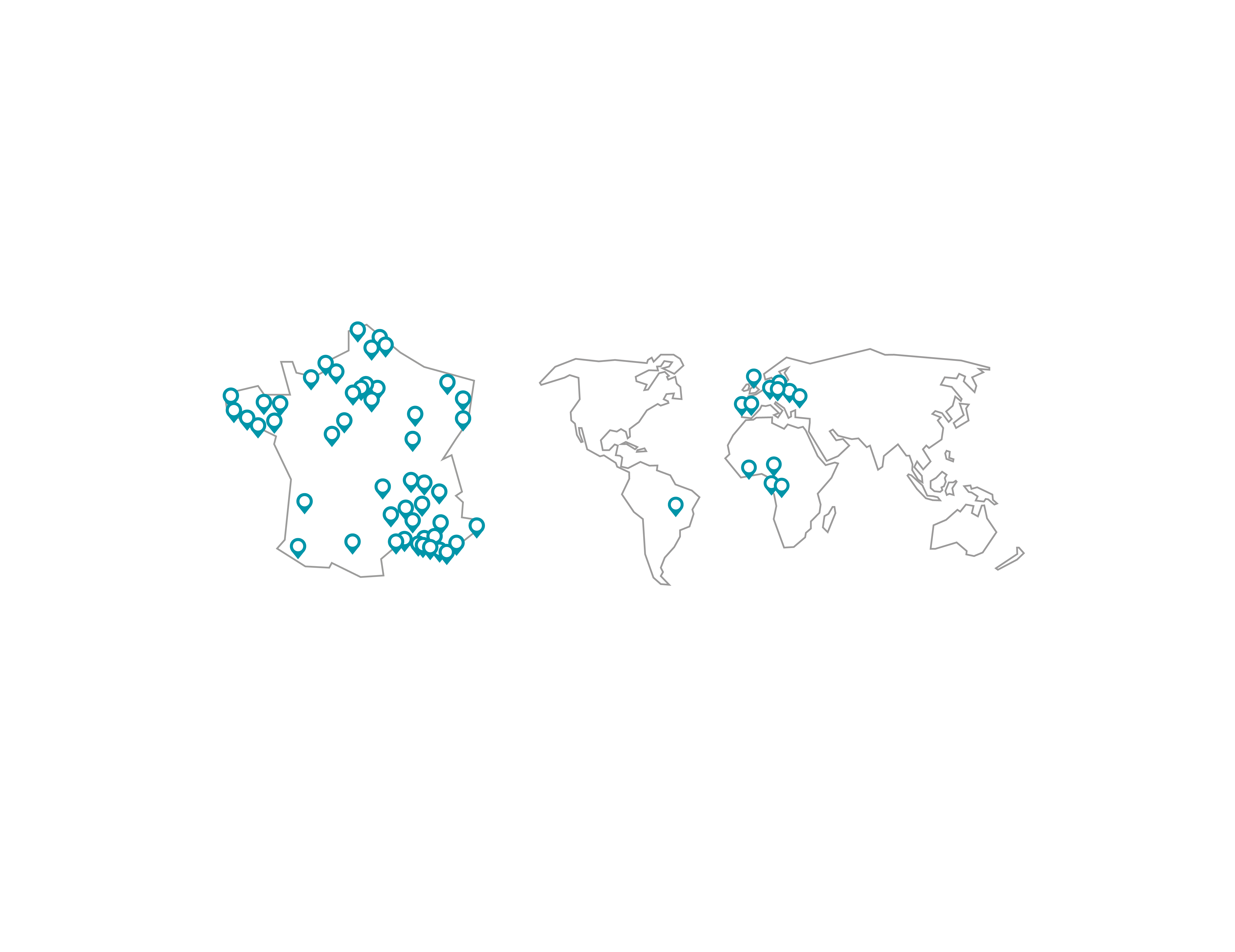 Implantations en France et à l'internationale