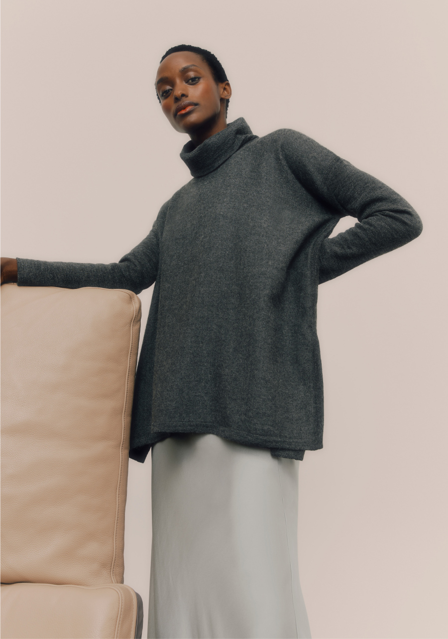 cuyana baby alpaca oversized turtleneck sweater