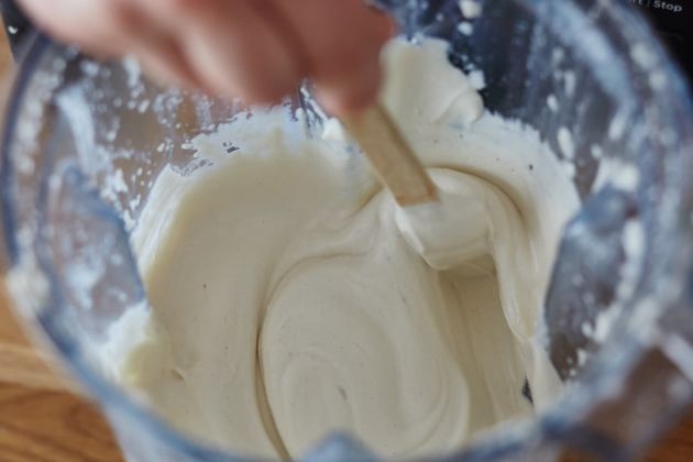 Cashew cream in a blender