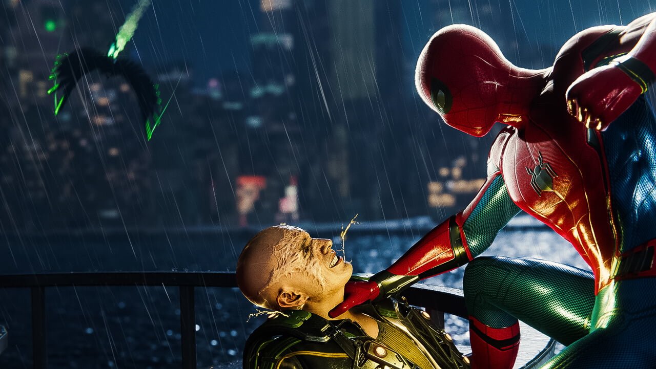 ヴィランと対峙するスパイダーマン