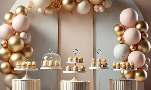 Mini table e backdrop in tessuto 3D