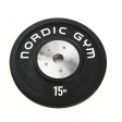 70015.jpg – Fully rubberized training weight plate with screwed steel center for barbell training. – Nordic Gym
