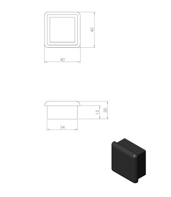 05246 – End cap for Nordic Gym machines.
40x40mm – Nordic Gym