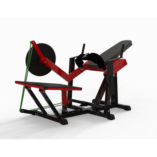 424D glute blaster machine – A unique gluteus and thigh trainer. You can train from light load to relatively heavy load, in addition you can use rubber bands for training explosiveness, this in turn affects how much it will load the muscles in the explosive phase while the load remains in the eccentric phase.
The adjustable step allows you to train one leg at a time in an explosive step movement that is common in, among other things .. athletics.
Gluteus training is often called "Butt blaster"

 – Nordic Gym